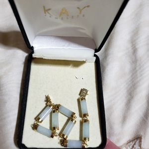 10K GENUINE YELLOW GOLD W/NATURAL JADE BRACELET